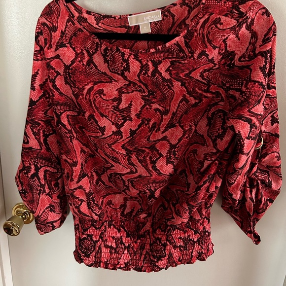 KORS Michael Kors Tops - Michael Kors leopard print blouse with elastic waist.